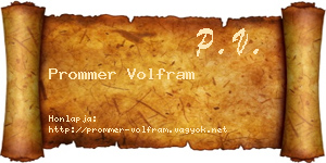 Prommer Volfram névjegykártya